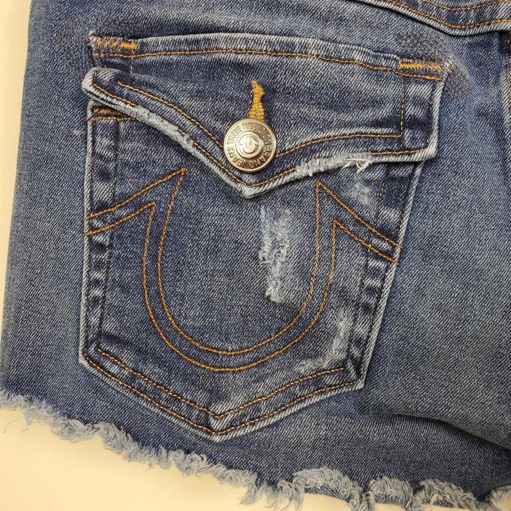 SOLD - True Religion Denim Cut Off Shorts Size 28 - Picture 6 of 11